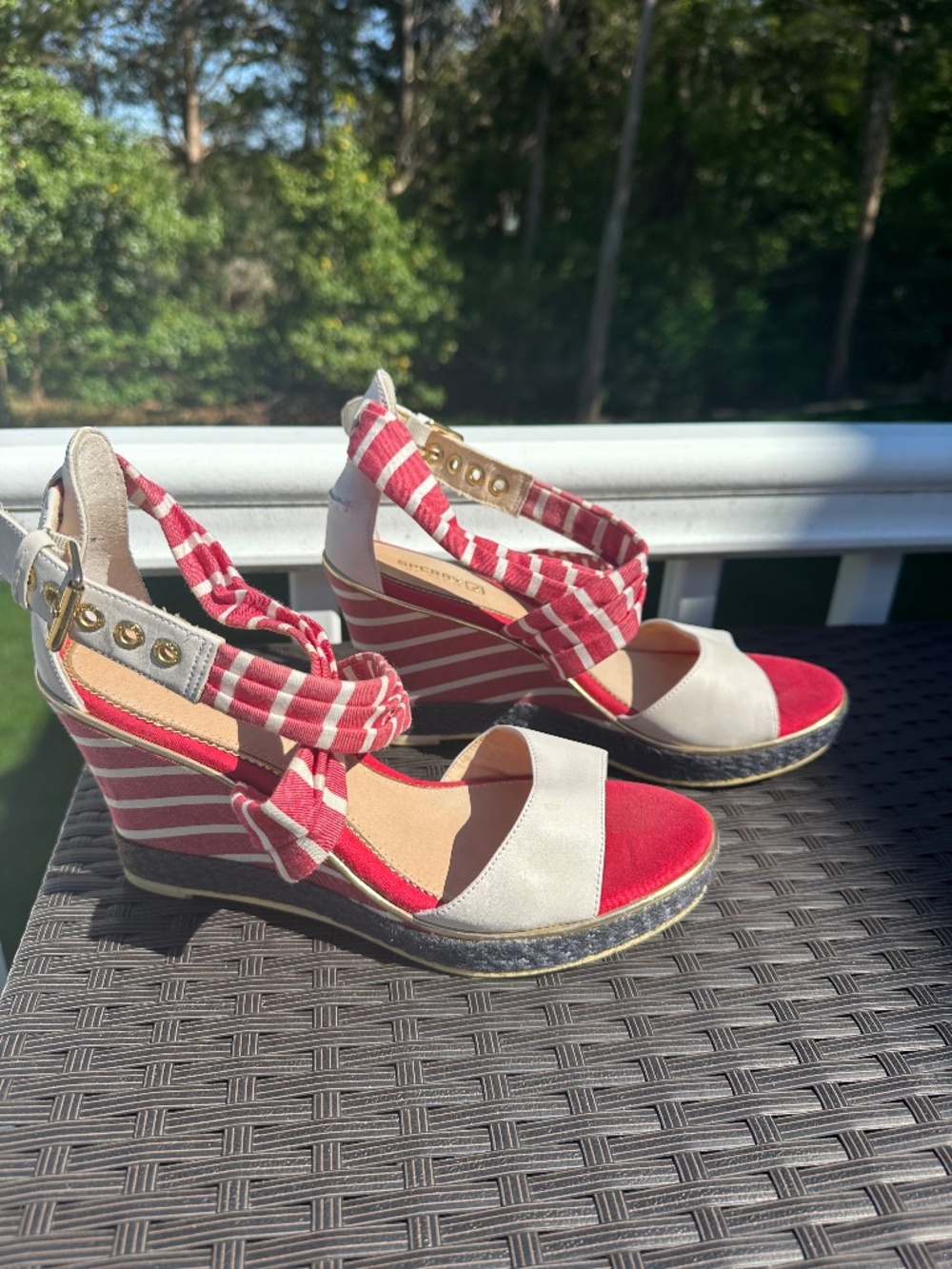 Sperry patriotic, wedge sandal